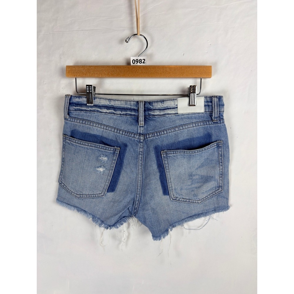 2/$30 Pistola Blue Distressed Frayed Raw Hem Denim Jean Shorts 28 - Picture 3 of 7